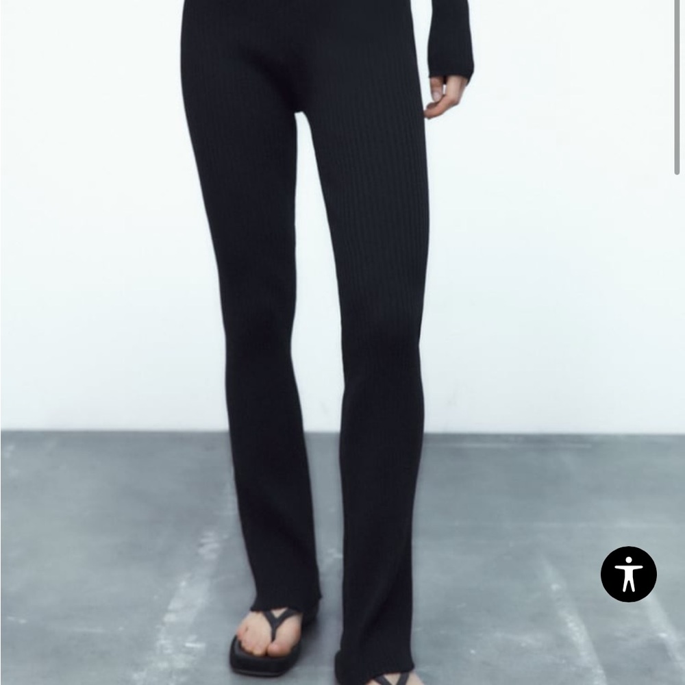 ZARA Ribbed Flared Pants